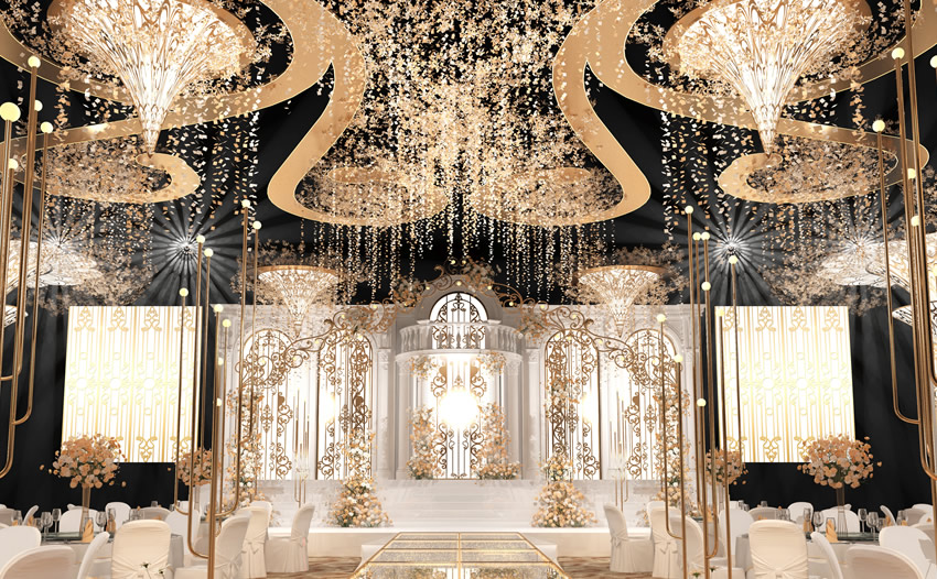 莱州花木兰喜事汇金色大厅效果展示